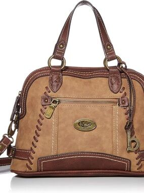 b.o.c. Brown Two-Tone Satchel Handbag